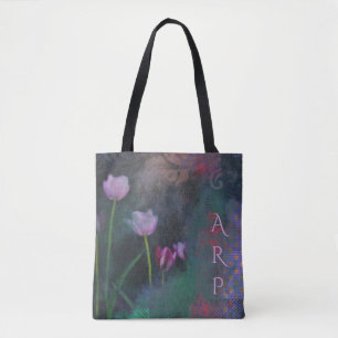 Tote Bag Grunge minable vintage de lavande de *~* de tulipe