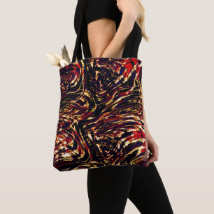 Tote Bag Guerre des rubans d'or contre rouge, noir arrière