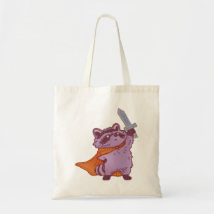 Tote Bag Guerrier Raton Laveur Fantastique Mignon avec Épée
