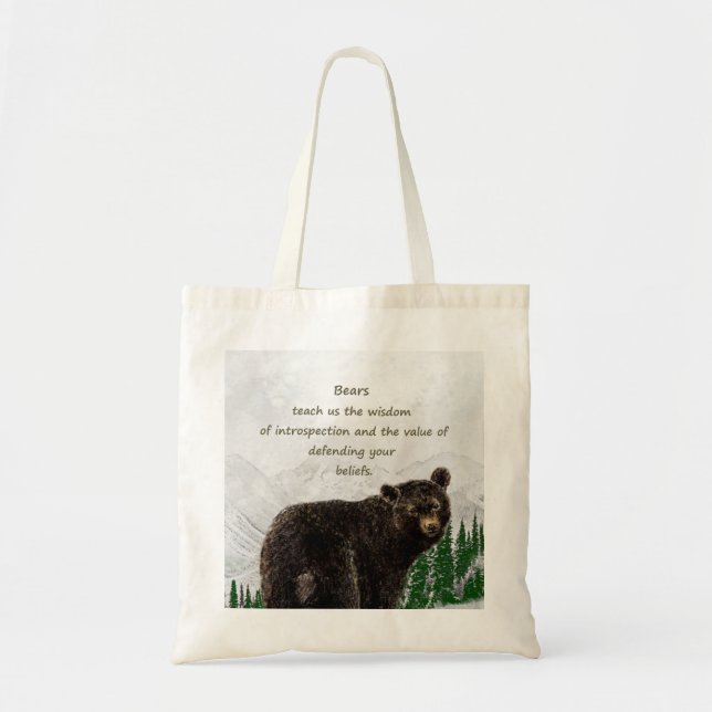 Tote Bag Guide de l'esprit animal du Totem de l'ours noir (Devant)