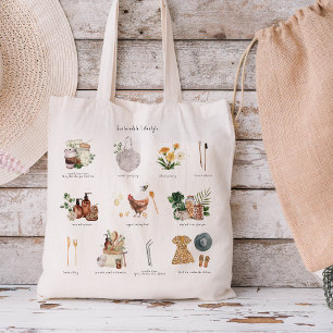 Tote Bag Guide de style de vie écologique durable   Zéro dé