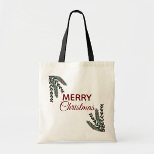 Tote Bag Guirlande de Noël Moderne avec Gui