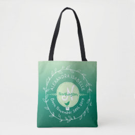 Tote Bag Guirlande verte de feuille d'Ombre de bébé de