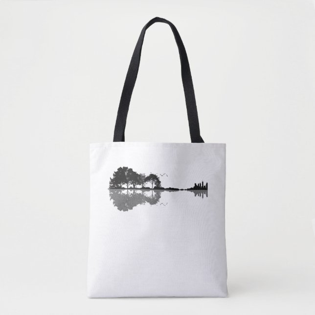 Tote Bag Guitar Lake Shadow Love Guitar Gift Music Amoureux (Devant)