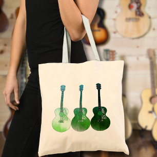 Tote Bag Guitare acoustique illustration verte