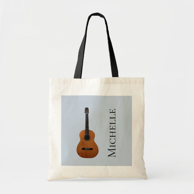 Tote Bag Guitare acoustique musicale Monogramme (Devant)