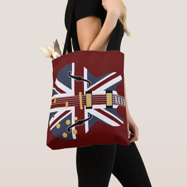 Tote Bag Guitare d'Union Jack de bruit de Britannique (De près)