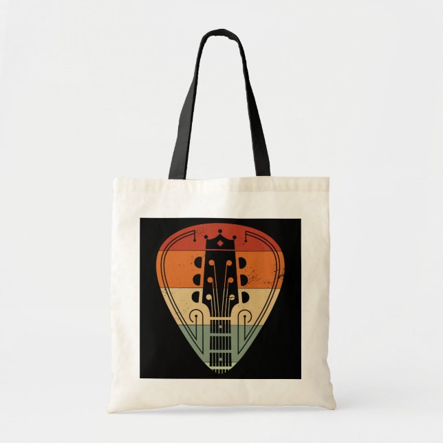 Tote Bag Guitare Player Retro musique Onglet de guitare Vin (Devant)