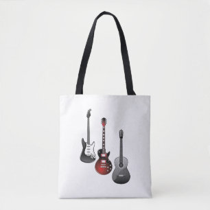 Tote Bag Guitares Électriques Cool pour les Amateurs de Mus