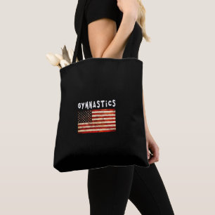 Tote Bag Gymnastique Grunge Américain Drapeau USA