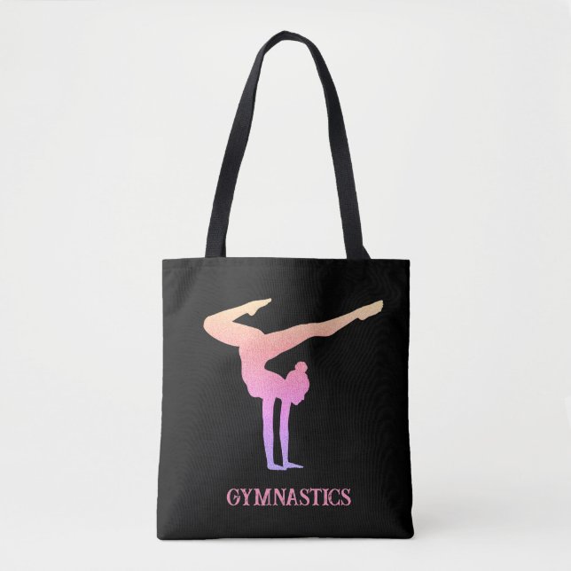 Tote Bag Gymnastique Parties scintillant rose Personnalisée (Devant)