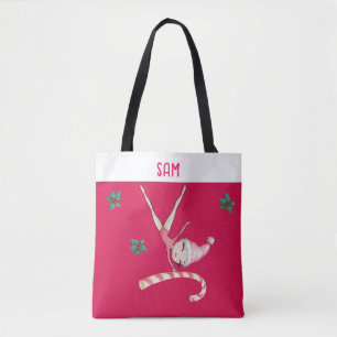 Tote Bag Gymnastique Stockage de Noël   Gymnaste fille rose