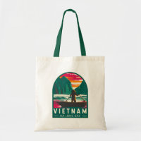 Ha Long Bay Vietnam Boat Vendeur Voyage Art Vintag