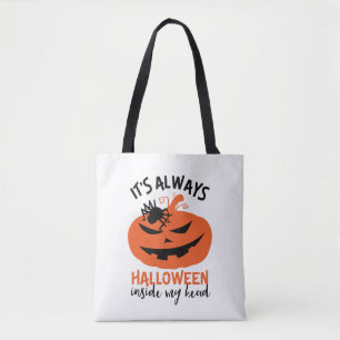 Tote Bag Halloween à l'intérieur de ma tête drôle Jack-o'-l