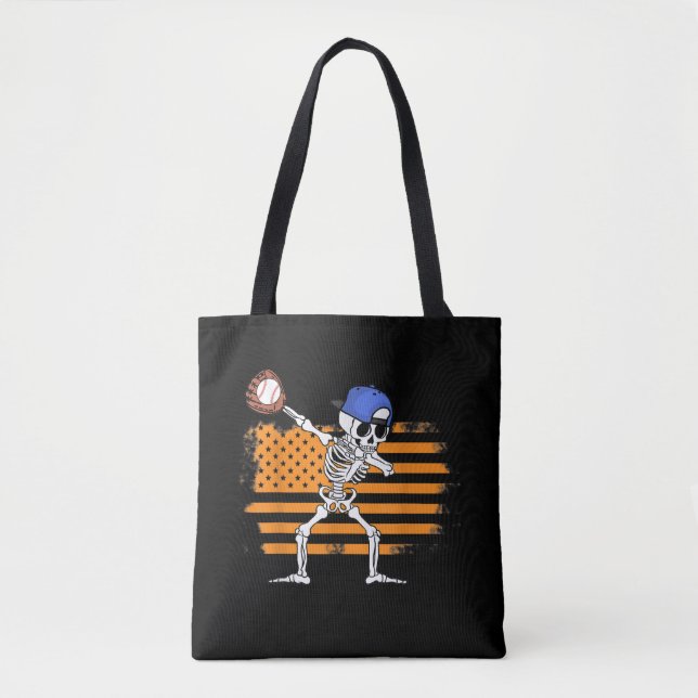 Tote Bag Halloween amusant et amusant dans le baseball des  (Devant)