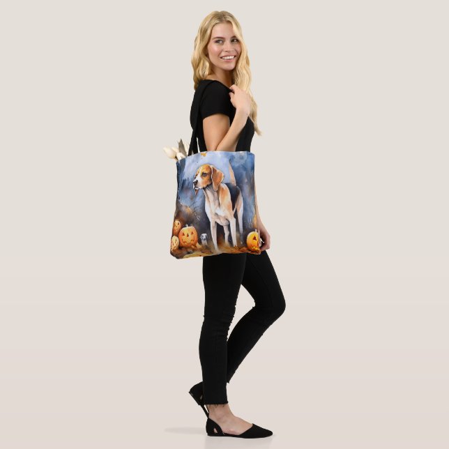 Tote Bag Halloween Anglais Foxhound Avec Citrouille (Sur le modèle)