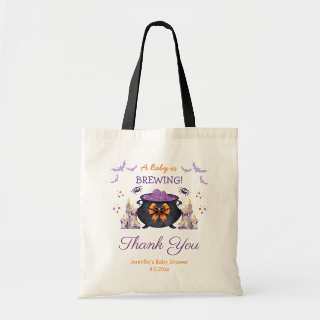 Tote Bag halloween bébé brassage baby shower merci mignon (Devant)
