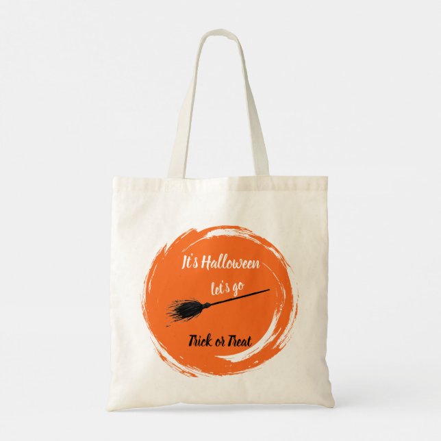 Tote Bag Halloween Black Orange VOTRE NOM (Dos)