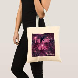 Tote Bag Halloween Bonne sorcière rose violet araignée Webs
