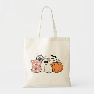 Tote Bag Halloween Boo Ghost Citrouille Bats Cobweb