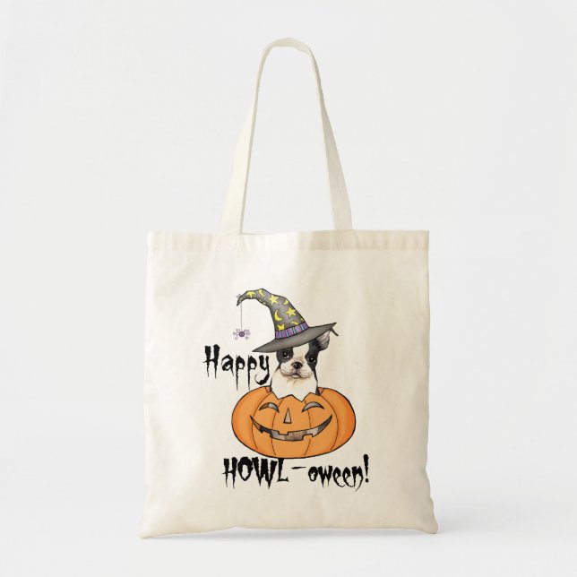 Tote Bag Halloween Boston Terrier (Devant)