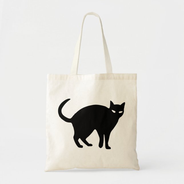 Tote Bag Halloween Chat Noir Éffrayant Angry Tête Animal An (Devant)