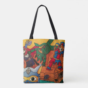 Tote Bag Halloween Chevalier Médiéval Costume Chats