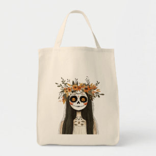 Tote Bag Halloween Crâne sucre femme Épaule Fourre-tout