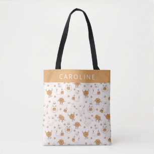 Tote Bag Halloween Cute Super Retro Ghost Citrouille Hallow