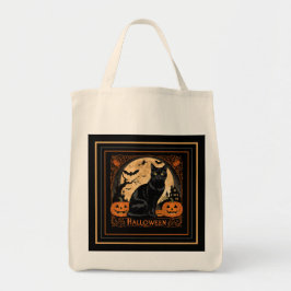 Tote Bag Halloween de chat de Kitty noir