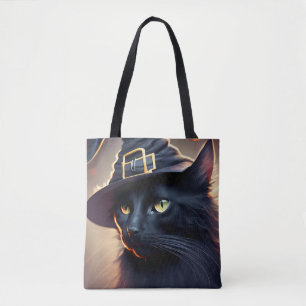 Tote Bag Halloween de chat noir