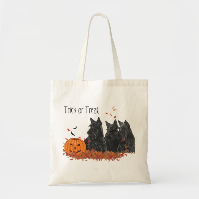Tote Bag Halloween des Terriers écossais (Devant)