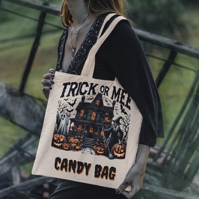 Tote Bag Halloween éffrayant avec fantômes et citrouilles ! (Créateur téléchargé)