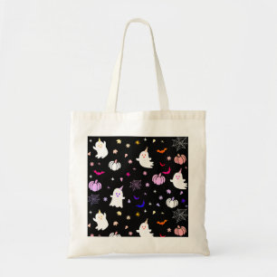 Tote Bag Halloween éffrayant Couleur Fantôme Sur Noir