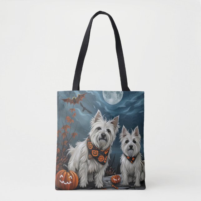 Tote Bag Halloween Éffrayant West Highland (Devant)
