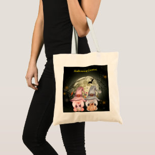 Tote Bag Halloween Gnomes Pleine lune Famille ou traitement