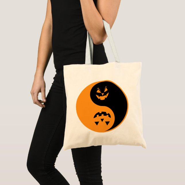 Tote Bag Halloween Jack o-lanterne Yin Yang (Devant (produit))
