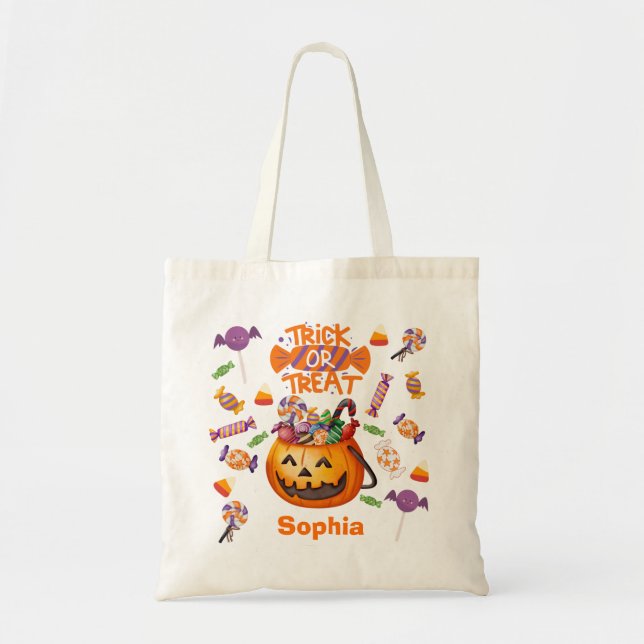 TOTE BAG Halloween Kürbissack Tragetasche (Vorne)