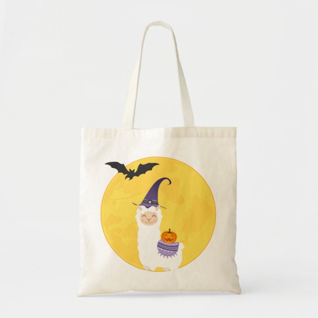 Tote Bag Halloween Llama Trick-ou-traiter (Devant)