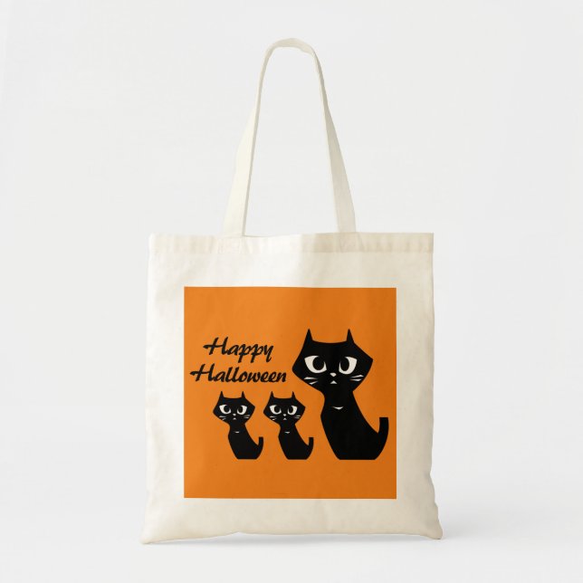 Tote Bag Halloween Lucky Black Cats Treat (Devant)