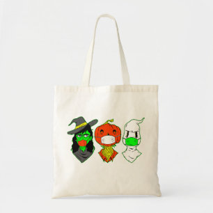 Tote Bag halloween masque visage citrouille cicatrice sorci