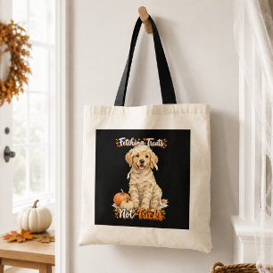 Tote Bag Halloween Mignon Golden Retriever Momie Tours Noir