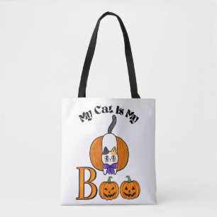 TOTE BAG HALLOWEEN MON CHAT EST MON CHAT DE BOO CUTE GHOST