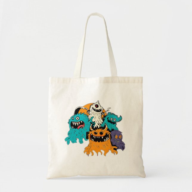 Tote Bag Halloween/Monster/octobre/automne (Devant)