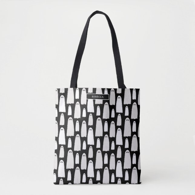 Tote Bag Halloween Motif fantôme (Devant)