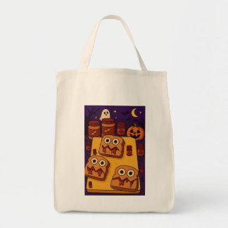 Tote Bag Halloween P&J Sandwich Design