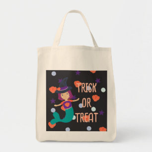 Tote Bag Halloween Pastel Mermaid sorcière ou traitement
