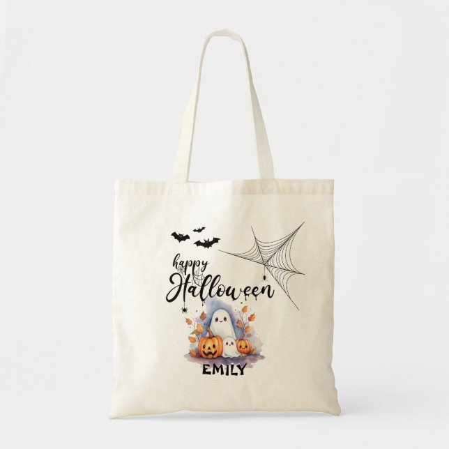 Tote Bag Halloween personnalisable de charme (Devant)
