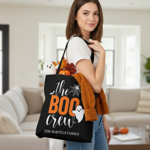 Tote Bag Halloween personnalisées noir et orange de Boo Cre