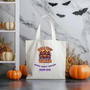 Tote Bag Halloween Retro Funny Girls Trip Witp
